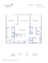 Blueprint of Plaza Floor Plan, 2 Bedrooms and 2 Bathrooms at Camden Midtown Atlanta Apartments in Atlanta, GA