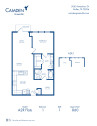 Camden Greenville Apartments, Dallas, TX, A2R Flats Floor Plan, One Bedroom-One Bathroom