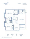 Blueprint of Fir Floor Plan, 2 Bedrooms and 1 Bathroom at Camden Amber Oaks Apartments in Austin, TX