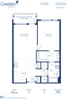 Blueprint of A4-A Floor Plan, 1 Bedroom and 1 Bathroom at Camden Shady Grove Apartments in Rockville, MD