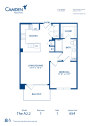 Blueprint of A2.2 Floor Plan, 1 Bedroom and 1 Bathroom at Camden Victory Park Apartments in Dallas, TX