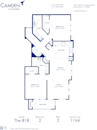 Blueprint of B1B Floor Plan, 2 Bedrooms and 2 Bathrooms at Camden La Frontera Apartments in Round Rock, TX