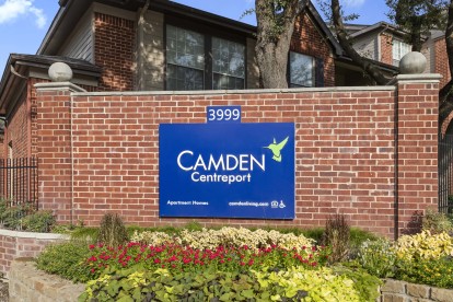 Entry with logo sign at Camden Centreport