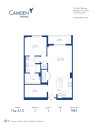 The A13 floor plan, 1 bed, 1 bath apartment home at Camden Atlantic in Plantation, FL