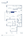 Blueprint of 3A Floor Plan, 3 Bedrooms and 2 Bathrooms at Camden Montierra Apartments in Scottsdale, AZ
