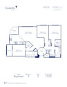 Blueprint of Raphael Floor Plan, 3 Bedrooms and 2 Bathrooms at Camden Las Olas Apartments in Fort Lauderdale, FL