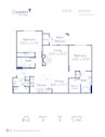 Blueprint of B1.2 Floor Plan, 2 Bedrooms and 2 Bathrooms at Camden Asbury Village Apartments in Raleigh, NC