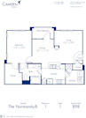 Blueprint of Normandy B Floor Plan, 1 Bedroom and 1 Bathroom at Camden Yorktown Apartments in Houston, TX