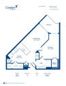 Camden Franklin Park apartments one bedroom floor plan A2