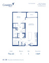 Camden Hillcrest apartments in San Diego, California one bedroom, one bath floor plan The A5