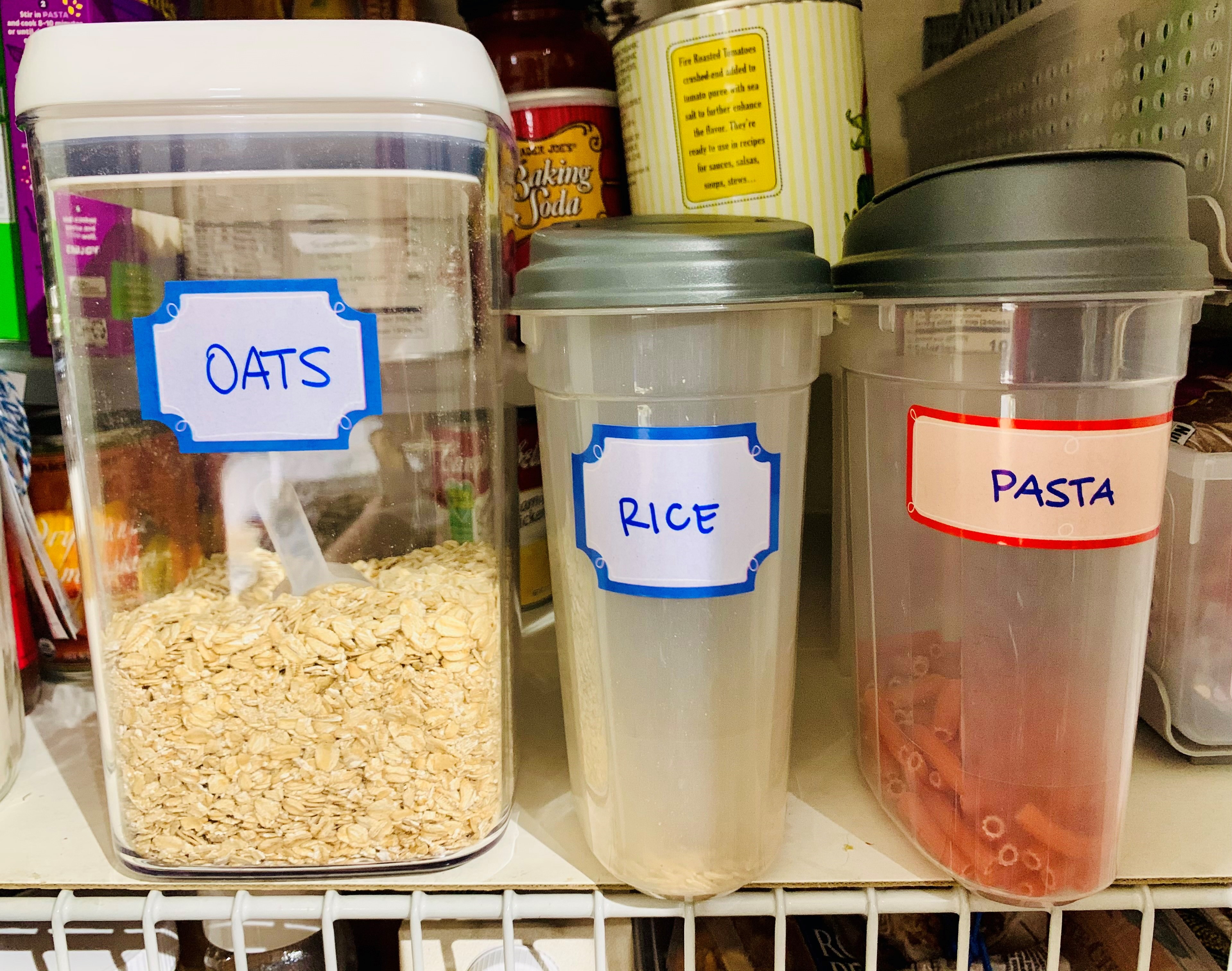 Labels on food storage containers