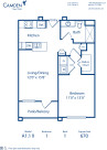 Blueprint of A1.1  II Floor Plan, 1 Bedroom and 1 Bathroom at Camden Royal Oaks II Apartments in Houston, TX