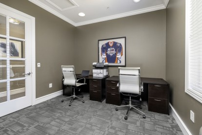 Camden landmark apartments ontario ca community workspace with wireless printer