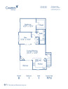 Blueprint of D Floor Plan, 1 Bedroom and 1 Bathroom at Camden Interlocken Apartments in Broomfield, CO