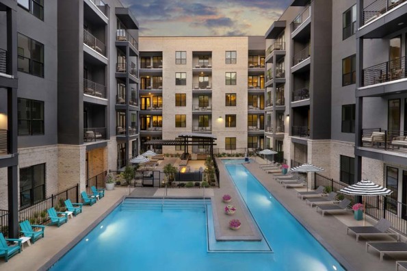 Resort-style pool at Camden RiNo Apartments in Denver, CO