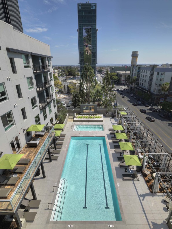 Lap pool with deck