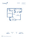 Blueprint of Beach (Solarium) Floor Plan, 1 Bedroom and 1 Bathroom at Camden Bay Apartments in Tampa, FL