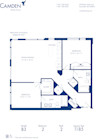 Blueprint of B3 Floor Plan, 2 Bedrooms and 2 Bathrooms at Camden Shady Grove Apartments in Rockville, MD