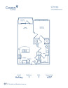 Blueprint of Ashley Floor Plan, 1 Bedroom and 1 Bathroom at Camden Fourth Ward Apartments in Atlanta, GA
