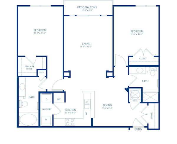 Camden College Park Apartments 2 bedrooms 2 bathrooms crownsville floor plan
