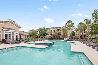 Resort style pool at Camden Grand Harbor Apartments in Katy, TX