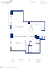 Blueprint of 1.1E Floor Plan, 1 Bedroom and 1 Bathroom at Camden Grand Parc Apartments in Washington, DC