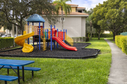 Playground with slides.