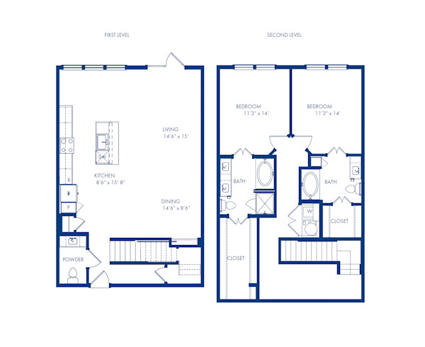camden-greenville - floor plans - TH1A FLATS