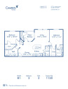 Blueprint of B1 Floor Plan, 2 Bedrooms and 2 Bathrooms at Camden Chandler Apartments in Chandler, AZ