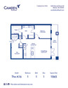 Camden Buckhead apartments Atlanta, Georgia 1 bedroom, 1 bath, floor plan A16