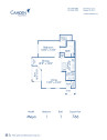 Blueprint of Maya Floor Plan, 1 Bedroom and 1 Bathroom at Camden Royal Palms Apartments in Brandon, FL