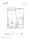 Blueprint of Bonaventure Floor Plan, 1 Bedroom and 1 Bathroom at Camden Fourth Ward Apartments in Atlanta, GA