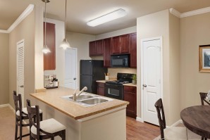 Kitchen with bar seating