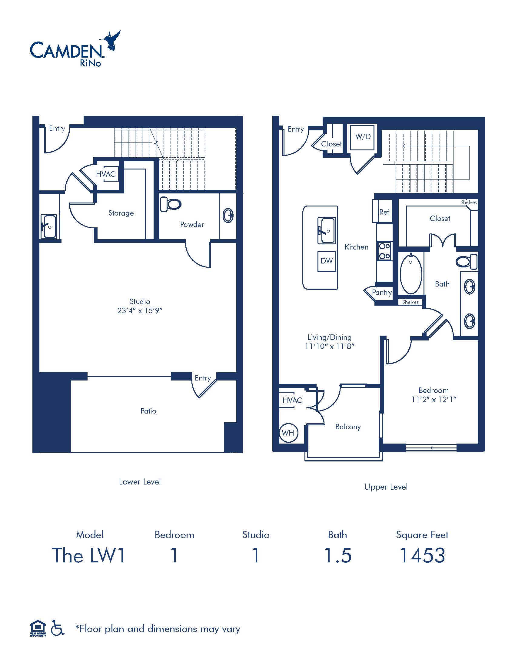 The LW1 Live/Work floor plan