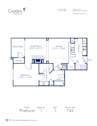 Blueprint of Pinehurst Floor Plan, 1 Bedroom and 1 Bathroom at Camden Peachtree City Apartments in Peachtree City, GA