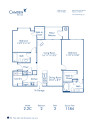 Blueprint of 2.2C Floor Plan, 2 Bedrooms and 2 Bathrooms at Camden Silo Creek Apartments in Ashburn, VA