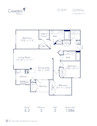 Blueprint of 3.2 Floor Plan, 3 Bedrooms and 2 Bathrooms at Camden Fallsgrove Apartments in Rockville, MD