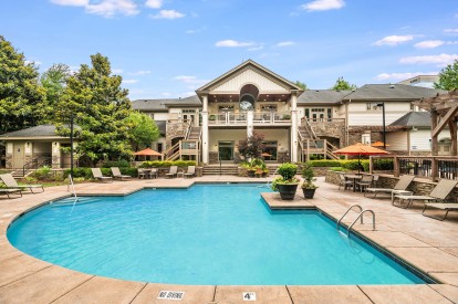 Pool area and clubhouse