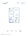 Blueprint of D Floor Plan, 1 Bedroom and 1 Bathroom at Camden Crown Valley Apartments in Mission Viejo, CA