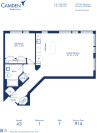 Blueprint of A3 Floor Plan, 1 Bedroom and 1 Bathroom at Camden Shady Grove Apartments in Rockville, MD