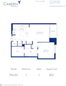 Camden Downtown Houston apartments one bedroom floor plan A3