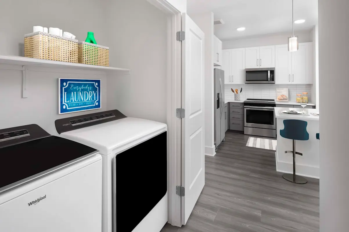 In-home laundry area at Camden North End.