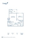 Blueprint of A1 Floor Plan, 1 Bedroom and 1 Bathroom at Camden Stoneleigh Apartments in Austin, TX