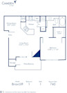 Blueprint of Briarcliff Floor Plan, 1 Bedroom and 1 Bathroom at Camden St. Clair Apartments in Atlanta, GA 