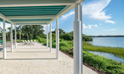 Camden Clearwater apartments resident beach with bay views