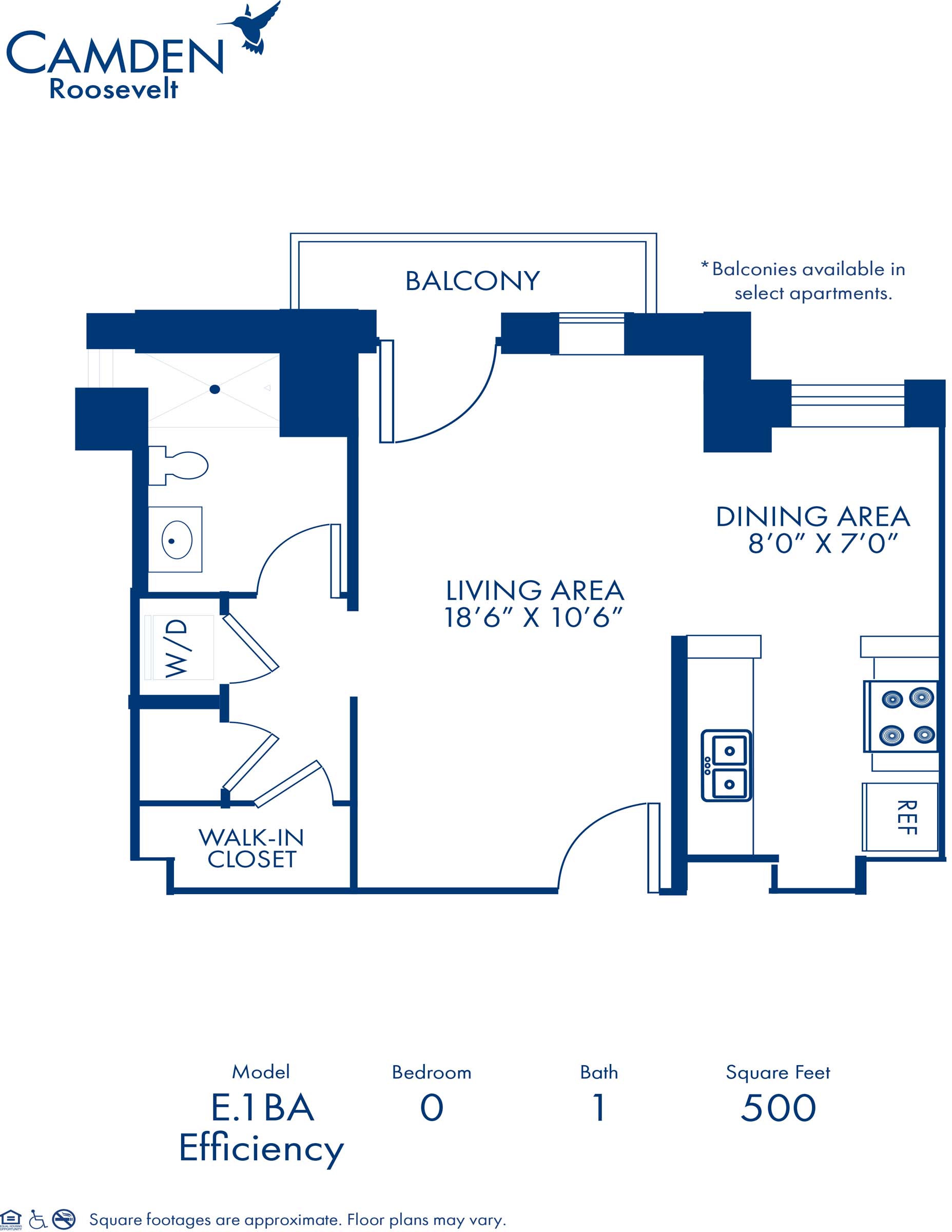 E.1BA floor plan