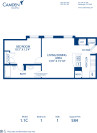 Blueprint of 1.1C Floor Plan, 1 Bedroom and 1 Bathroom at Camden Grand Parc Apartments in Washington, DC