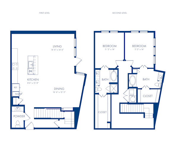 camden-greenville - floor plans - TH1B FLATS