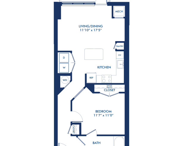 Blueprint of A8.2 Floor Plan, 1 Bedroom and 1 Bathroom at Camden NoMa II Apartments in Washington, DC