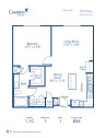 Blueprint of 1.1C Floor Plan, 1 Bedroom and 1 Bathroom at Camden South End Apartments in Charlotte, NC